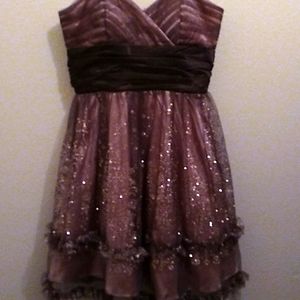 Pink chiffon & Lace Formal Dress